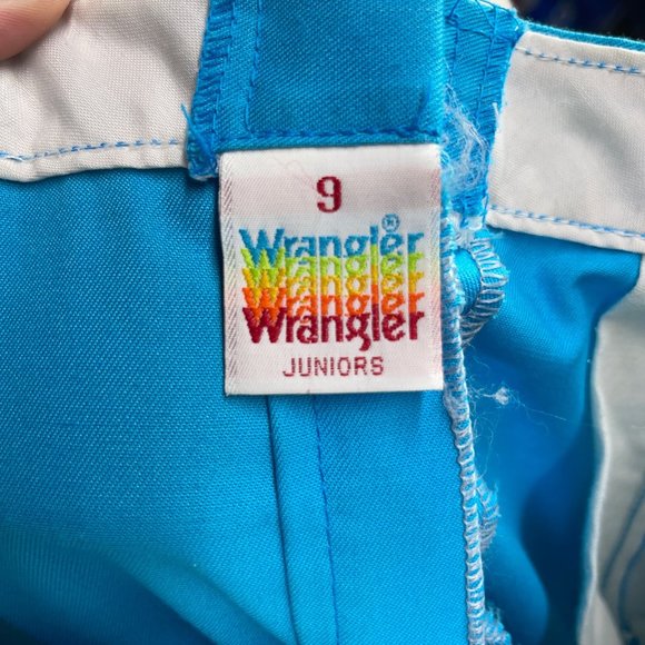 Vintage 60s/70s Robins Egg Blue Wrangler Pants 9 - Picture 5 of 7